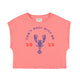 Sleeveless t-shirt/top w/ round neck | Pink w/ "lobster" print