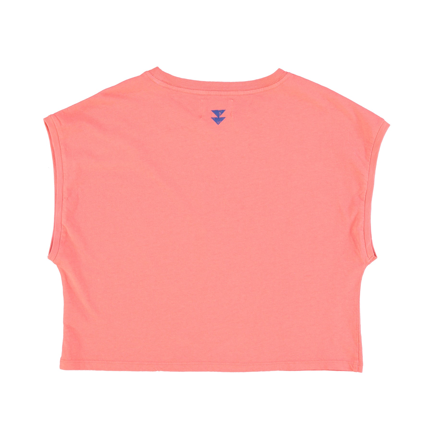 Sleeveless t-shirt/top w/ round neck | Pink w/ "lobster" print