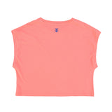 Sleeveless t-shirt/top w/ round neck | Pink w/ "lobster" print
