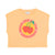 Sleeveless t-shirt/top w/ round neck | peach w/ cherries print