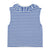 Sleeveless t-shirt w/ collar | Blue & ecru stripes