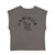 Sleeveless t-shirt w/ deep round neck | Dark grey w/ "famiglia" print