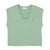 Sleeveless t-shirt w/ deep round neck | green w/ "l'amour" print