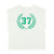 Sleeveless t-shirt w/ deep round neck | white w/ "37" print