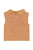 Sleeveless t-shirt w/ peter pan collar | Brown w/ "pizza" print