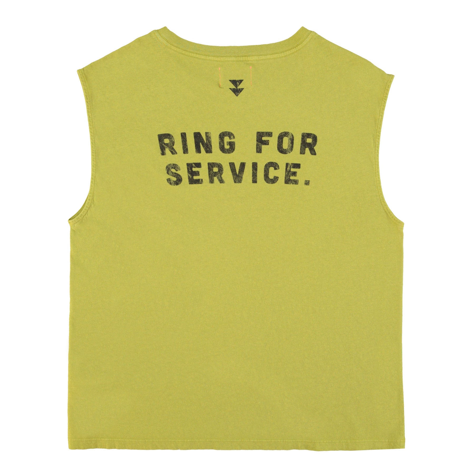 Sleeveless t-shirt w/ round neck | Green w/ "Concierge" print