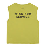 Sleeveless t-shirt w/ round neck | Green w/ "Concierge" print