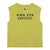 Sleeveless t-shirt w/ round neck | Green w/ "Concierge" print