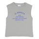 Sleeveless t-shirt w/ round neck | Grey w/ "el marocco" print