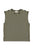 Sleeveless t-shirt w/ round neck | Kakhi & black stripes