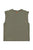 Sleeveless t-shirt w/ round neck | Kakhi & black stripes