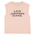 Sleeveless t-shirt w/ round neck | Light pink w/ "late checkout" print