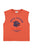 Sleeveless t-shirt w/ round neck | Terracotta w/ "datil pepper" print
