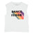 Sleeveless t-shirt w/ round neck | White w/ "dance floor" print