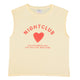 Sleeveless t-shirt w/ round neck | Yellow w/ "nightclub" print