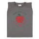 Sleeveless t-shirt w/ shoulder pads | Dark grey  w/ red apple print