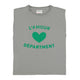 Sleeveless t-shirt w/ shoulder pads | grey  w/ "l'amour" print