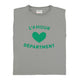 Sleeveless t-shirt w/ shoulder pads | Grey w/ "l´amour" print