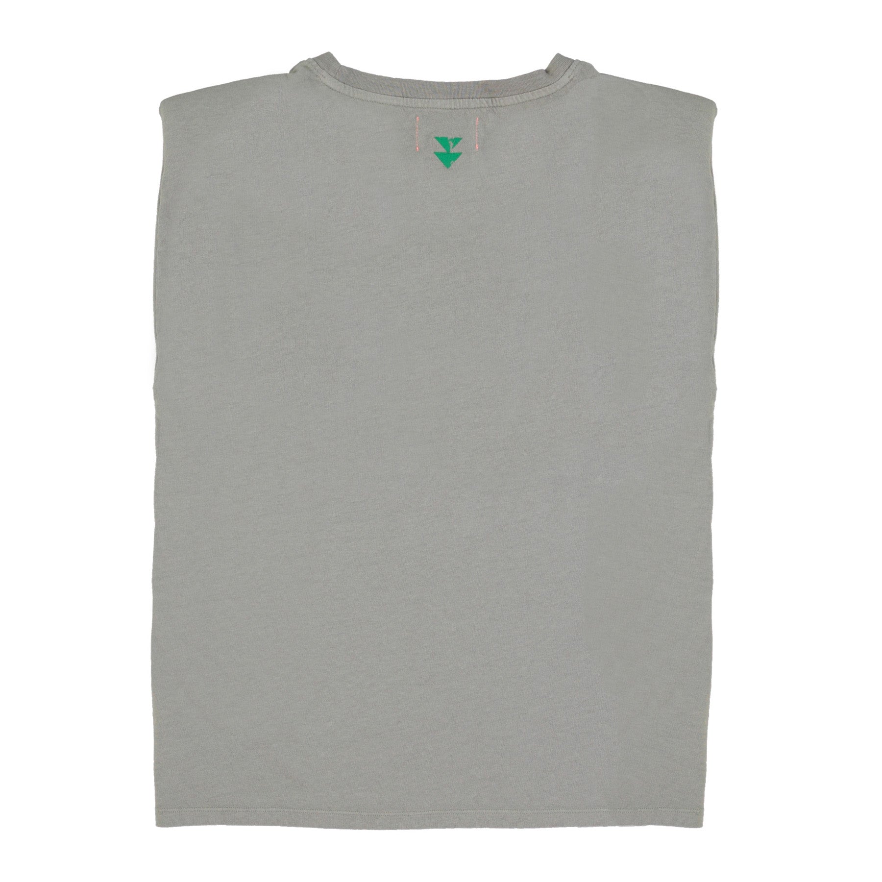 Sleeveless t-shirt w/ shoulder pads | Grey w/ "l´amour" print