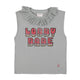 Sleeveless t-shirt w/ tulle collar | Grey  w/ "lobby babe" print