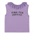 Sleeveless t-shirt w/ tulle collar | Light purple  w/ "Concierge" print