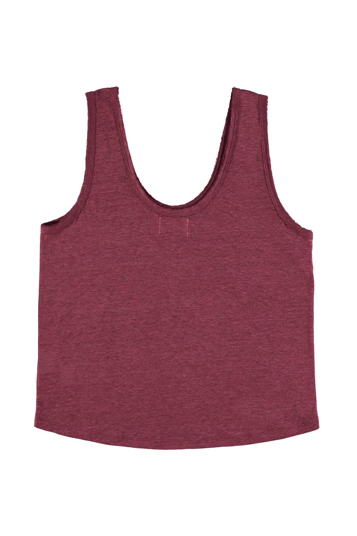 Sleeveless top w/ v-neck | Aubergine linen