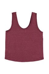 Sleeveless top w/ v-neck | Aubergine linen
