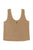 Sleeveless top w/ v-neck | Brown w/ "pizza takeaway" print