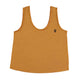 Sleeveless top w/ v-neck | Camel linen