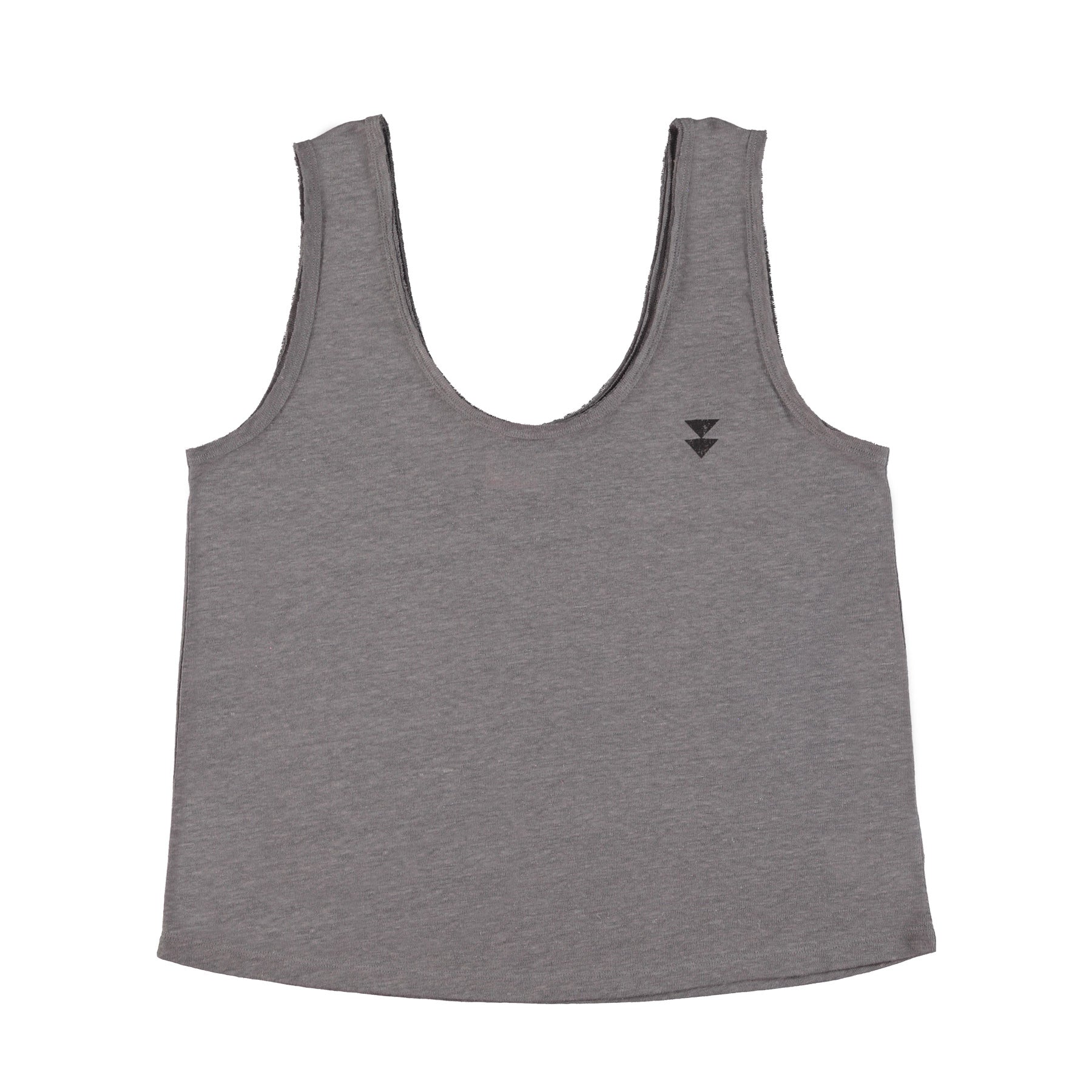 Sleeveless top w/ v-neck | Dark grey linen