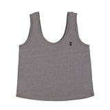 Sleeveless top w/ v-neck | Dark grey linen