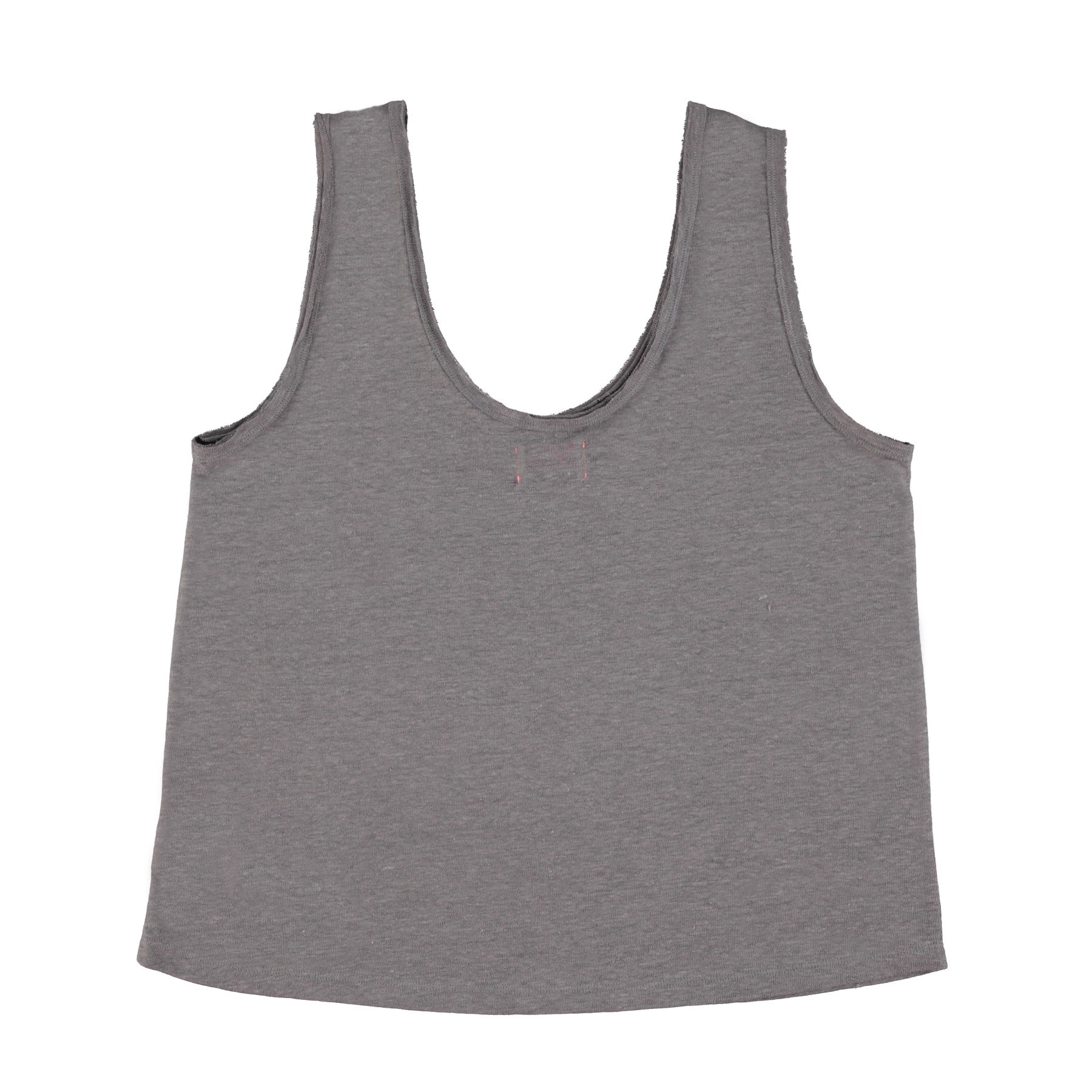 Sleeveless top w/ v-neck | Dark grey linen