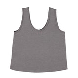 Sleeveless top w/ v-neck | Dark grey linen