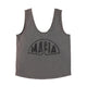 Sleeveless top w/ v-neck | Dark grey w/ "mafia" print