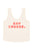 Sleeveless top w/ v-neck | Ecru w/ "say cheese" print