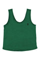 Sleeveless top w/ v-neck | Green linen