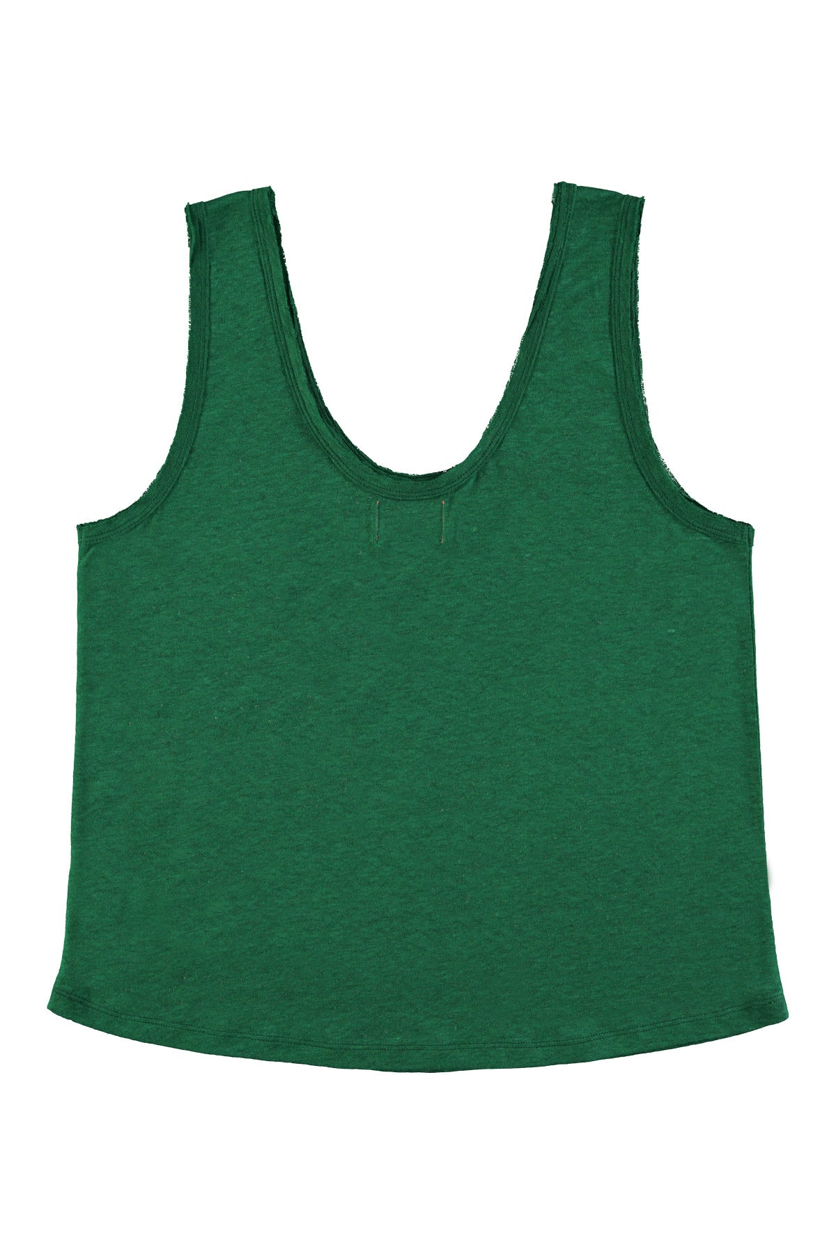 Sleeveless top w/ v-neck | Green linen