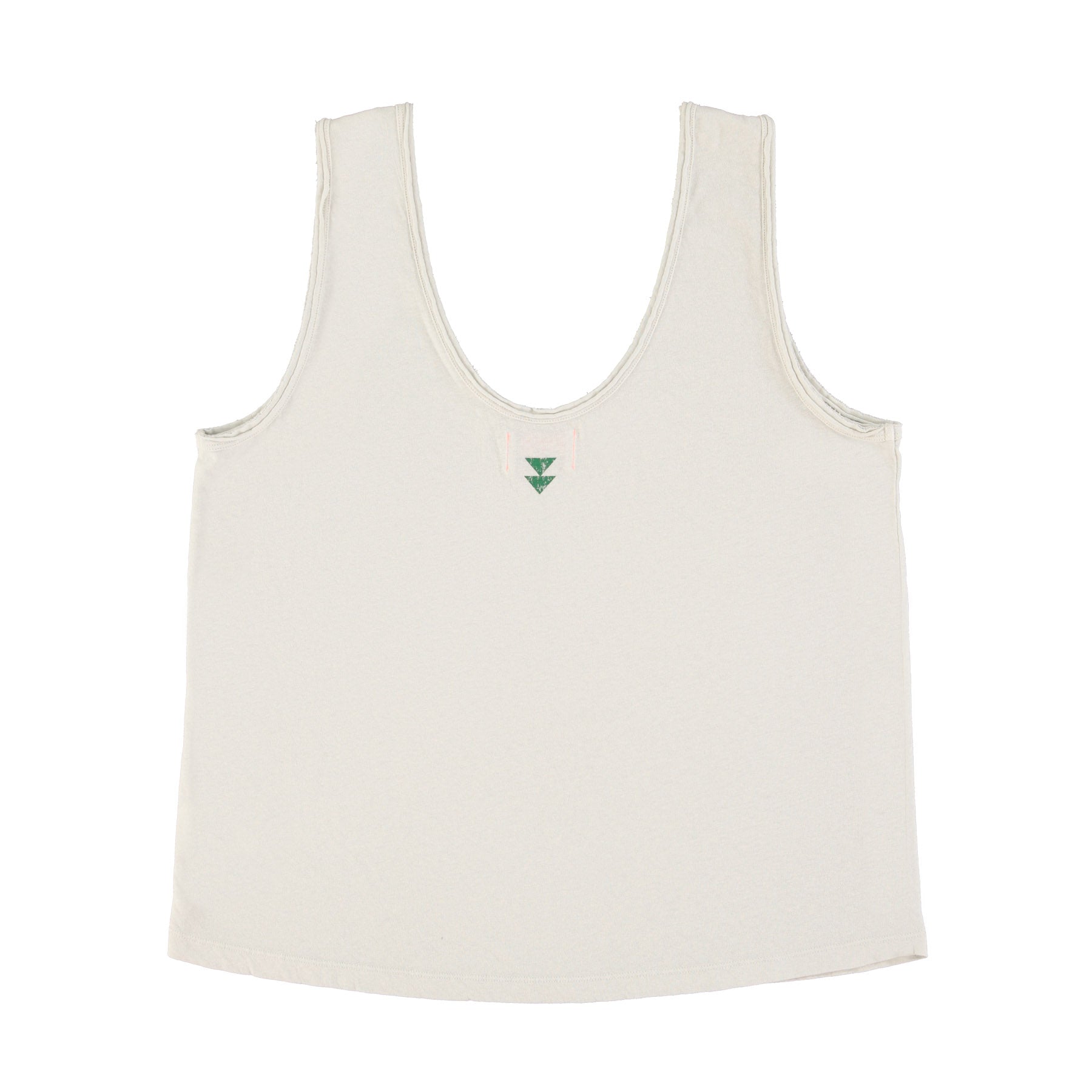 Sleeveless top w/ v-neck | Light grey w/ red apple print