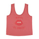 Sleeveless top w/ v-neck | Old pink w/ "motel el greco" print