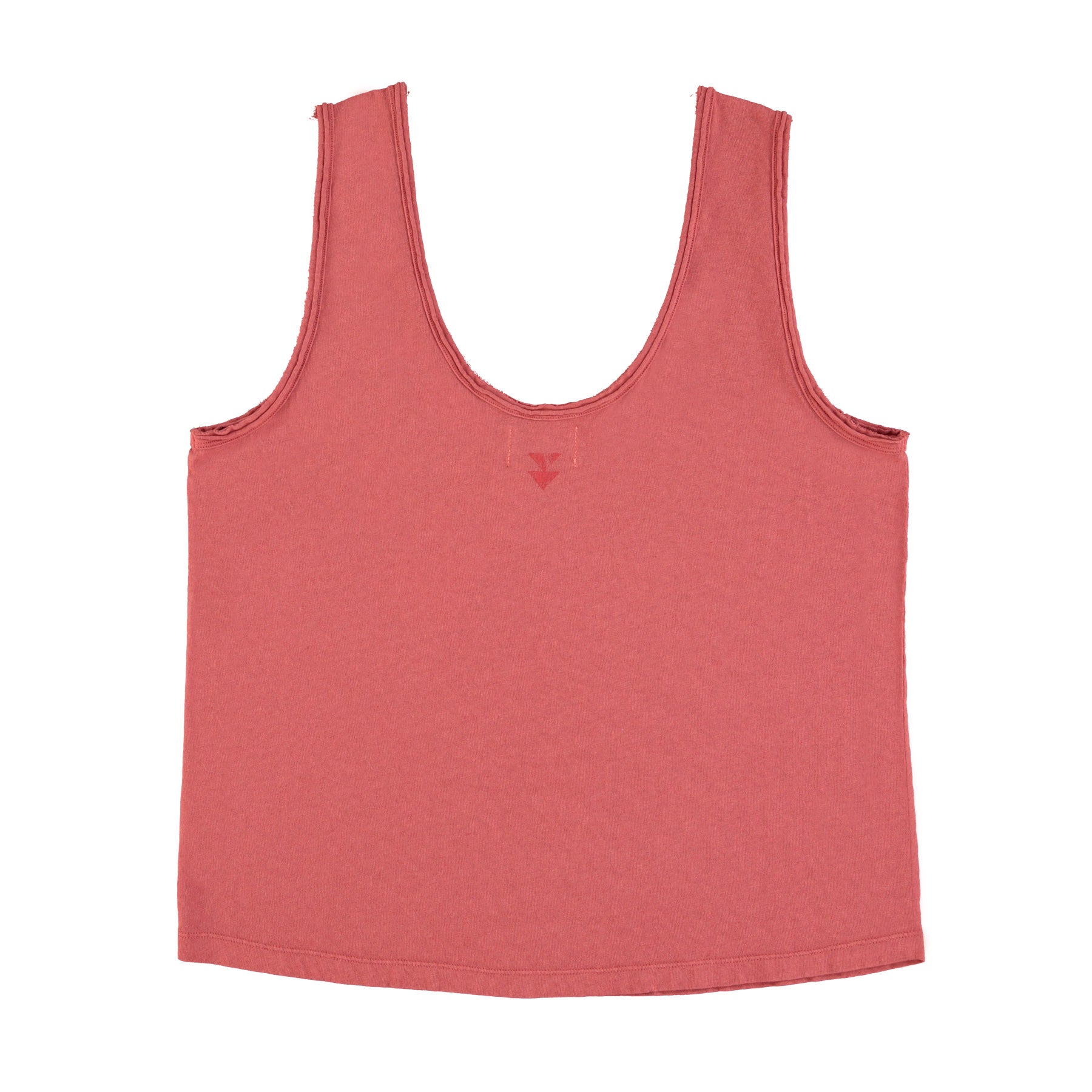 Sleeveless top w/ v-neck | Old pink w/ "motel el greco" print