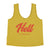 Sleeveless top w/ v-neck | Olive green w/ "hell" print