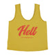 Sleeveless top w/ v-neck | Olive green w/ "hell" print