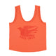 Sleeveless top w/ v-neck | Orange w/ "free love" print