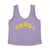 Sleeveless top w/ v-neck | Purple w/ "bang" print