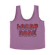 Sleeveless top w/ v-neck | Purple w/ "lobby babe" print