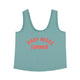 Sleeveless top w/ v-neck | blue w/ "baby needs summer" print