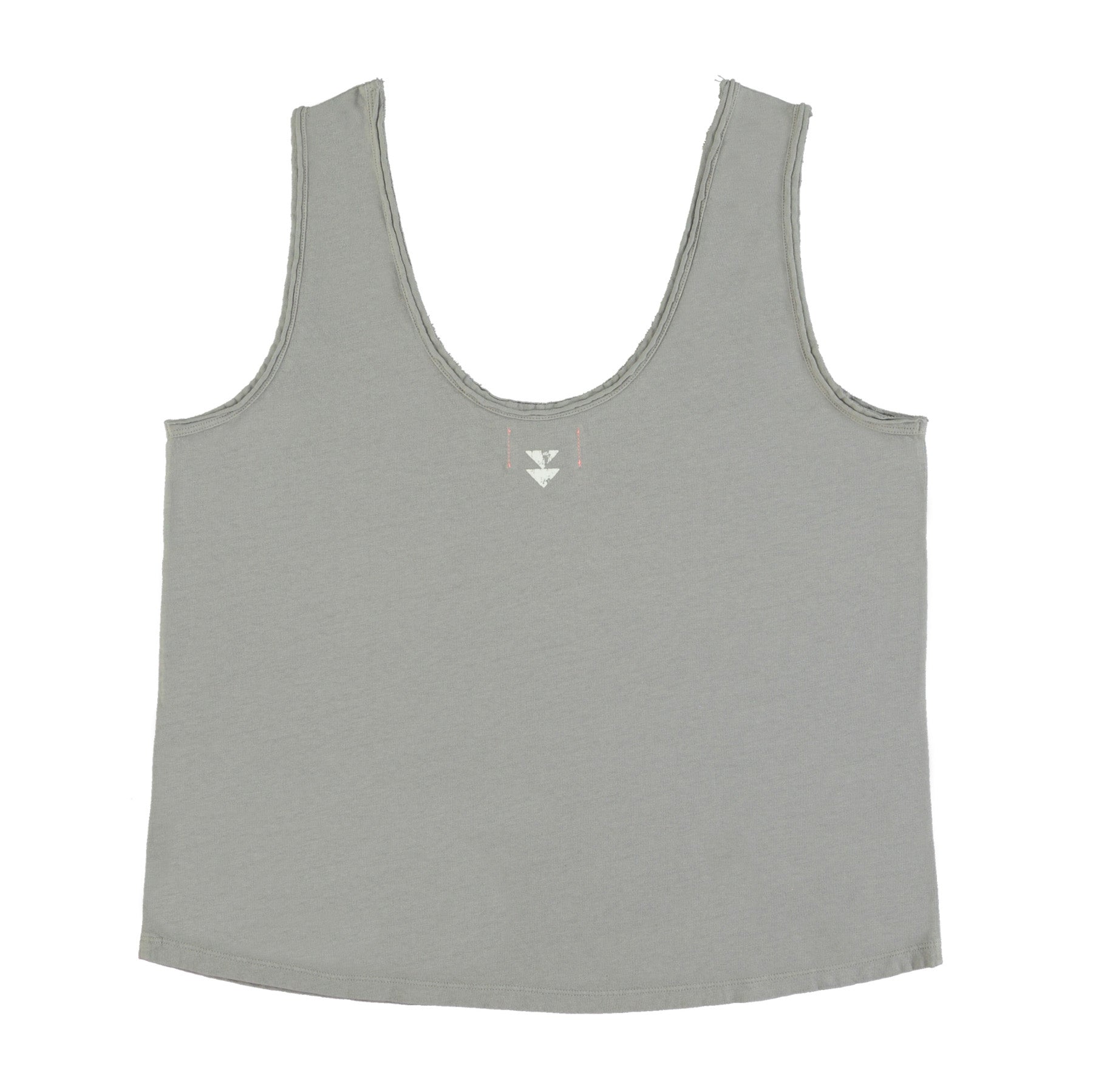 Sleeveless top w/ v-neck | grey w/ "sisters department" print