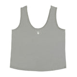Sleeveless top w/ v-neck | grey w/ "sisters department" print