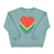 Sweatshirt | blue w/ multicolour hearts  print