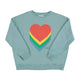 Sweatshirt | blue w/ multicolour hearts  print